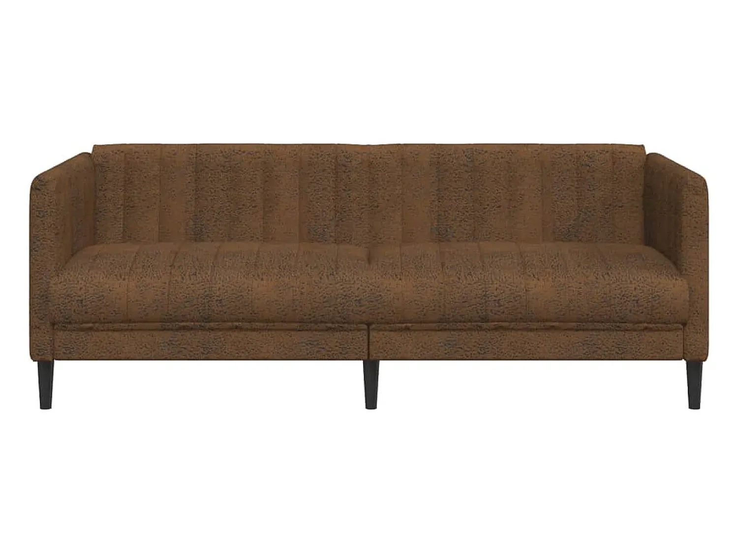New vidaxl Sofá de 3 lugares camurça artificial Castanho