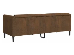 New vidaxl Sofá de 3 lugares camurça artificial Castanho