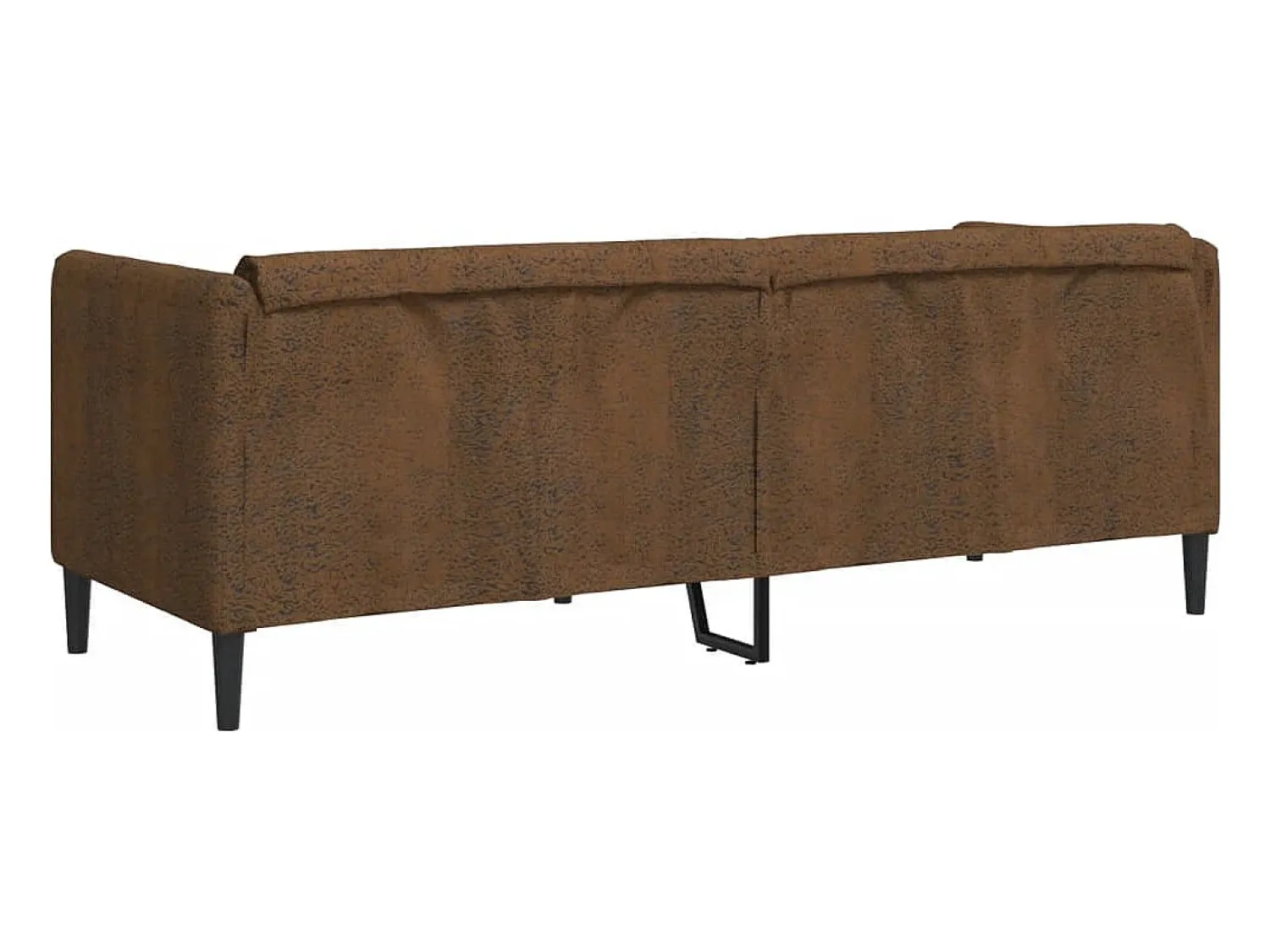 New vidaxl Sofá de 3 lugares camurça artificial Castanho