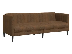 New vidaxl Sofá de 3 lugares camurça artificial Castanho
