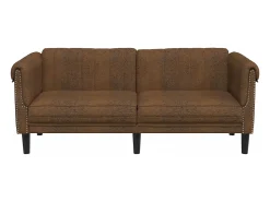 Sofá| Sofá de 2 lugares camurça artificial PT807620 Castanho