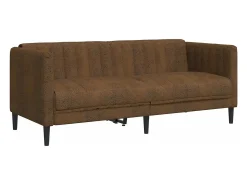 Clearance vidaxl Sofá de 2 lugares camurça artificial Castanho