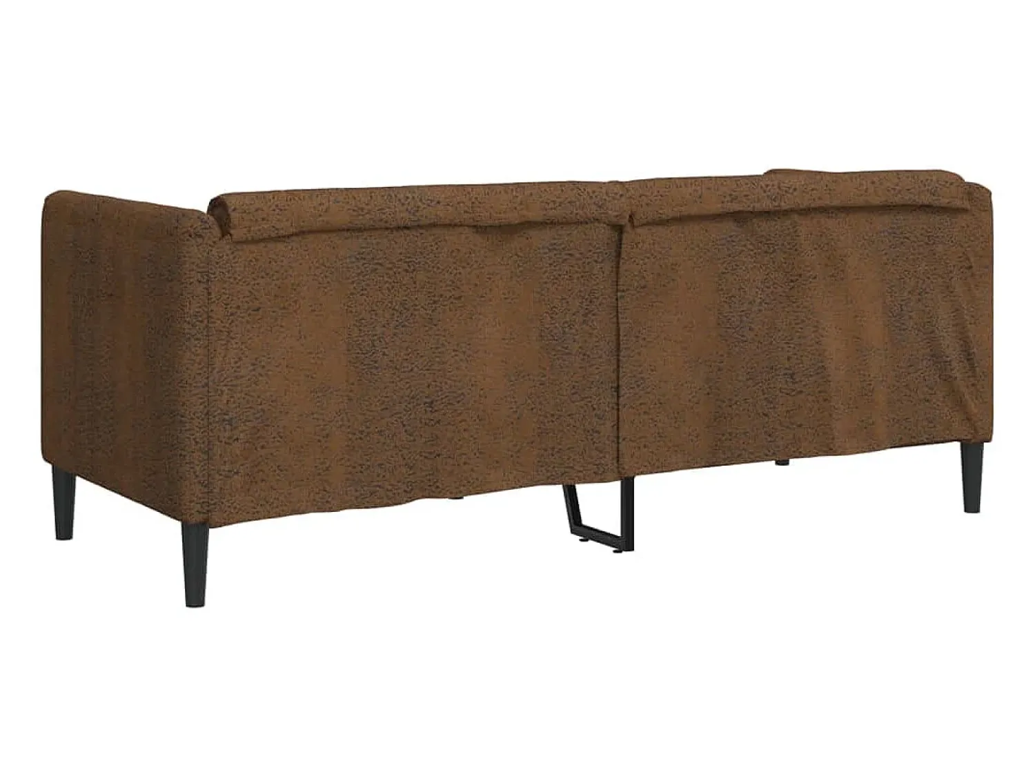 Clearance vidaxl Sofá de 2 lugares camurça artificial Castanho
