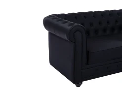 Sofá|Vente-unique Sofá de 2 lugares capitonê em pele sintética CHESTERFIELD Preto