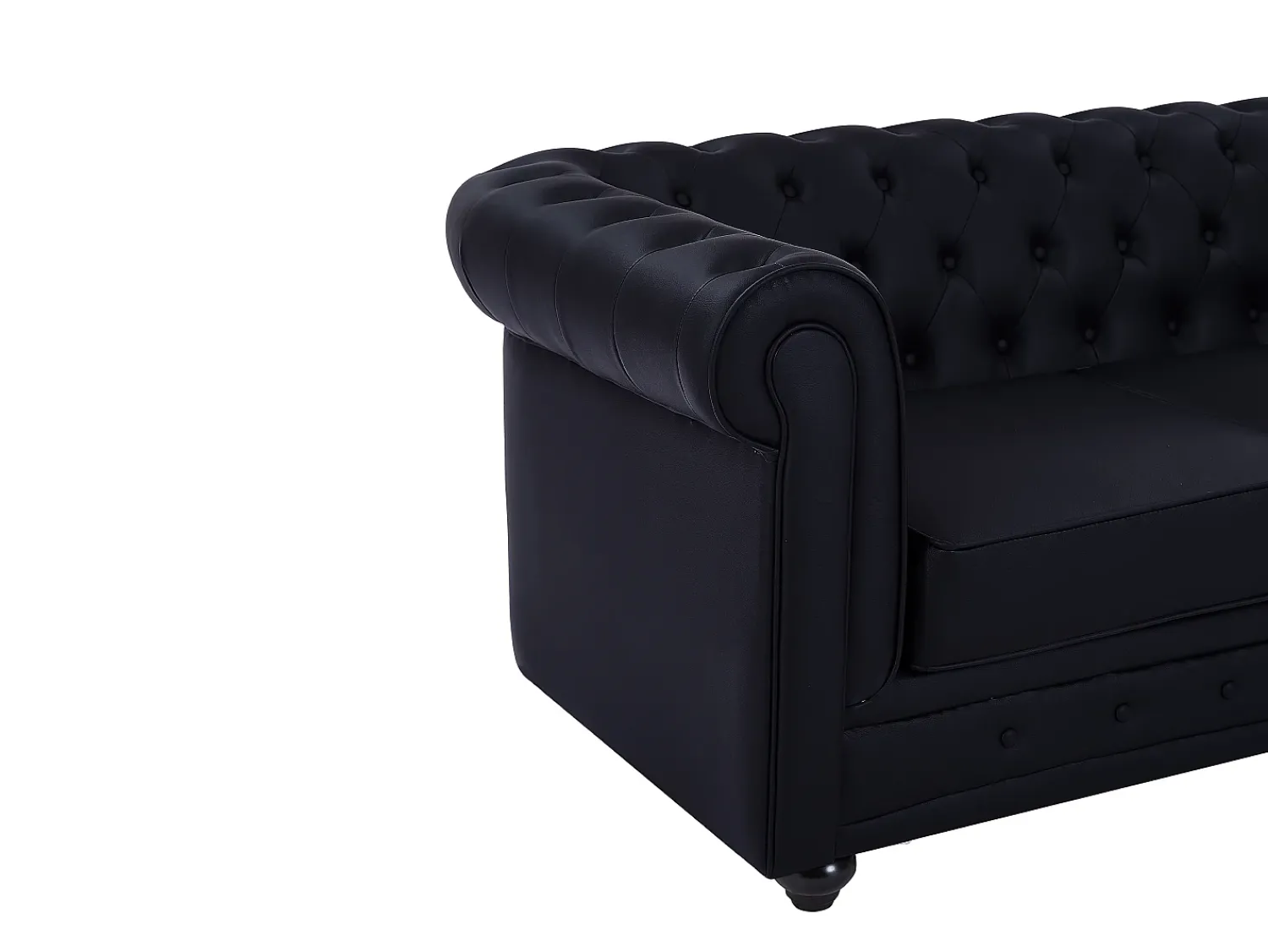 Sofá|Vente-unique Sofá de 2 lugares capitonê em pele sintética CHESTERFIELD Preto