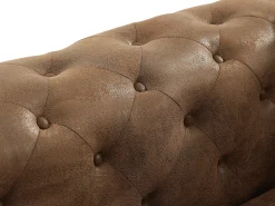 Best Vente-unique Sofá de 3 lugares Chesterfield em microfibra com aspecto de couro envelhecido EDWINA Castanho