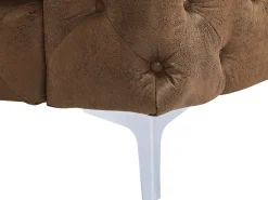 Sofá*Vente-unique Sofá de 2 lugares chesterfield microfibra aspeto couro envelhecido EDWINA Castanho