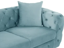 New Vente-unique Sofá de 2 lugares chesterfield em veludo azul pastel e pés em metal EDWINA Azul claro