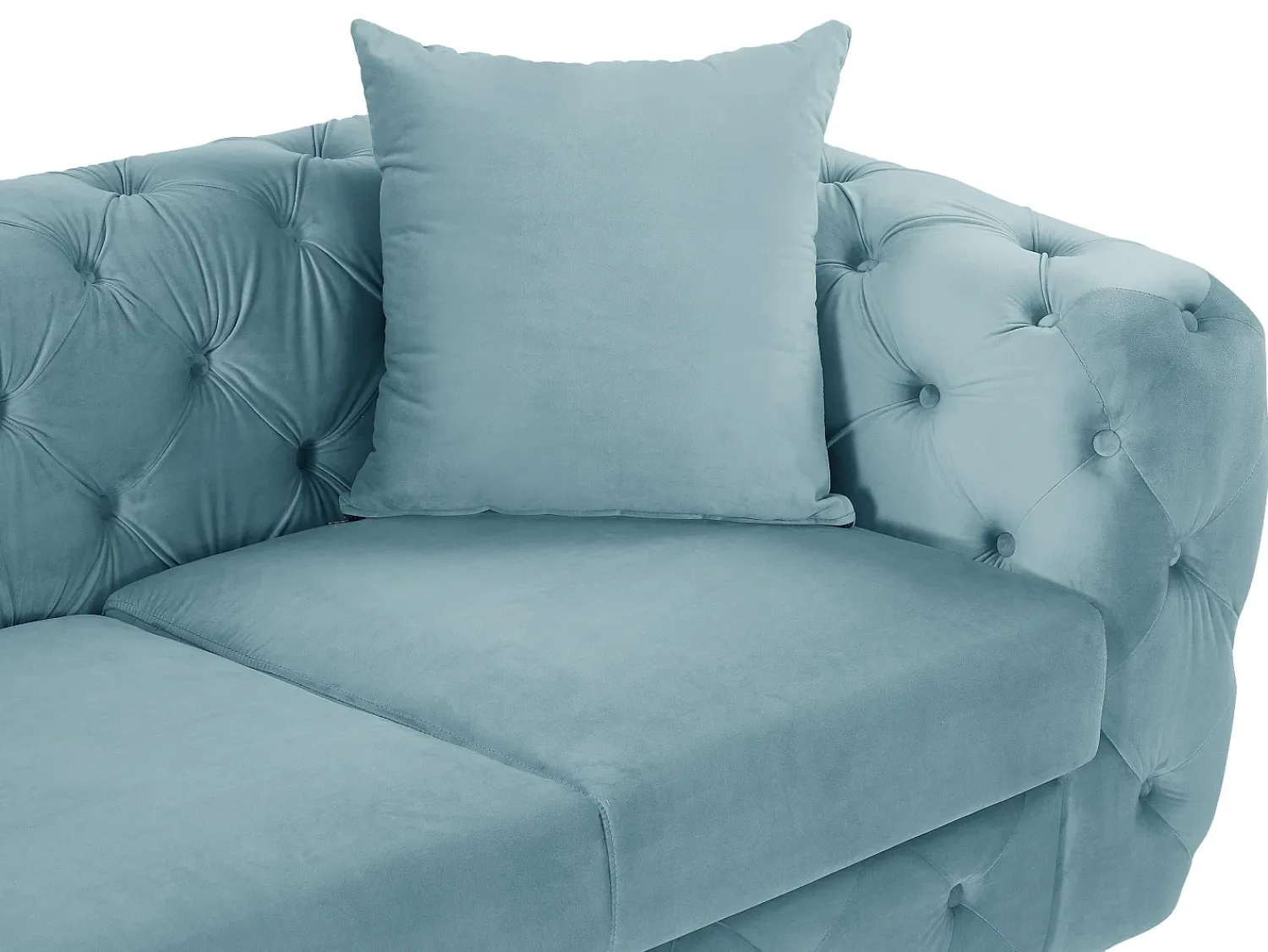 New Vente-unique Sofá de 2 lugares chesterfield em veludo azul pastel e pés em metal EDWINA Azul claro