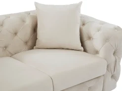 Vente-unique Sofá de 2 lugares chesterfield em veludo e pés em metal EDWINA^ Sofá