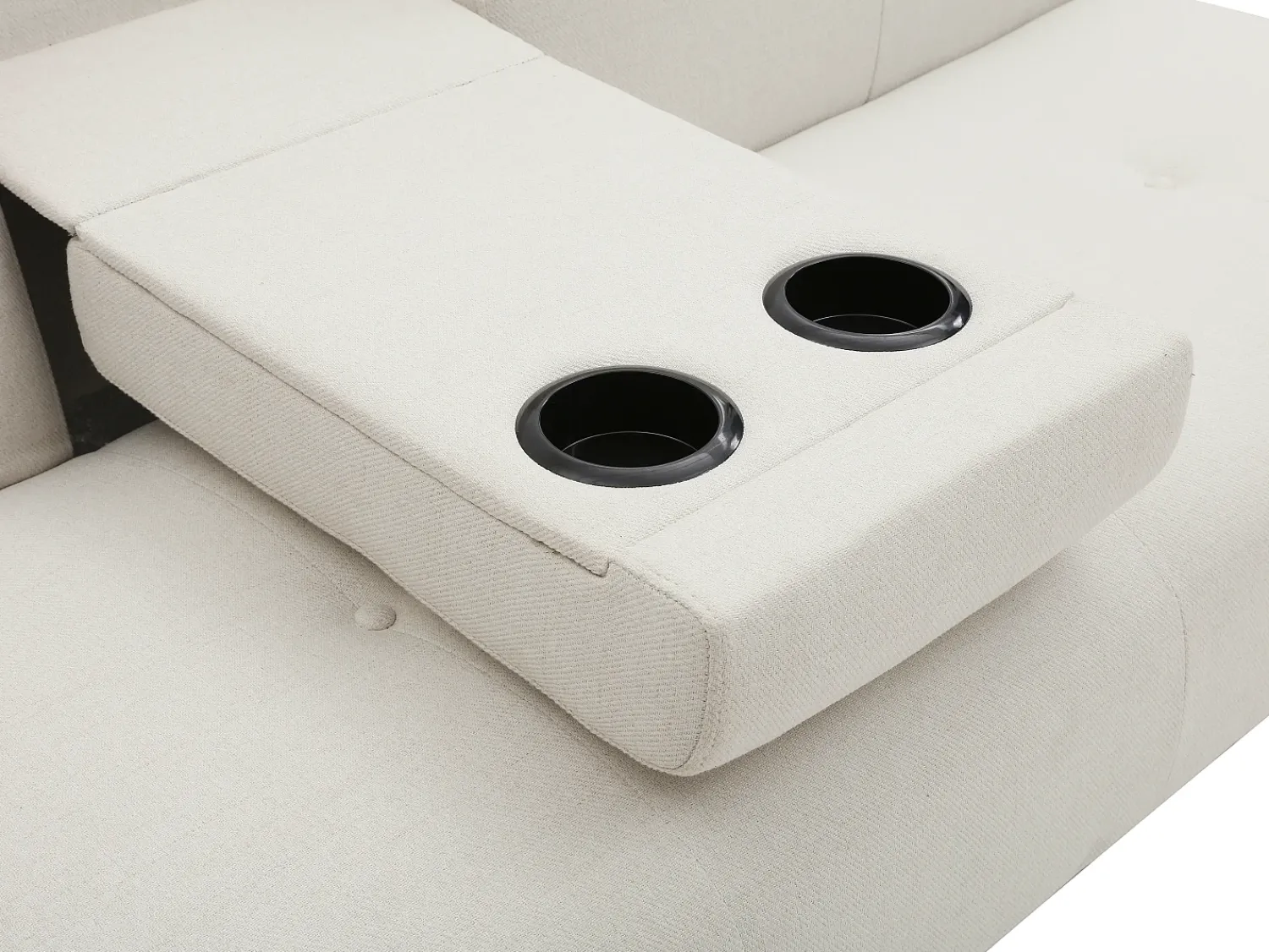 Sofá|Vente-unique Sofá de 3 lugares click-clack em tecido com mesa CLOSIPA Bege