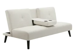 Sofá|Vente-unique Sofá de 3 lugares click-clack em tecido com mesa CLOSIPA Bege