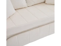 Sofá* Sofá de 2 lugares com 4 almofadas - Sofá relaxante com suporte para copos e bolsos laterais - chenille Bege
