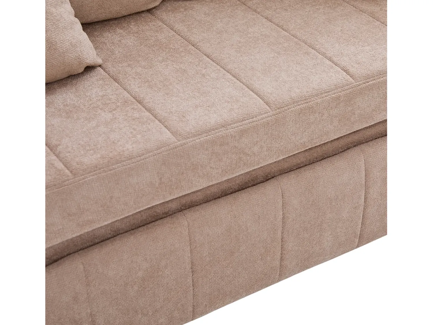 Sofá de 2 lugares com 4 almofadas - Sofá relaxante com suporte para copos e bolsos laterais - chenille^ Sofá