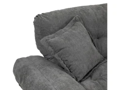 Discount Hauss Spole Sofá de 2 lugares com almofadas de camada dupla - Tecido chenille Cinzento