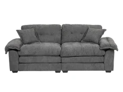 Discount Hauss Spole Sofá de 2 lugares com almofadas de camada dupla - Tecido chenille Cinzento