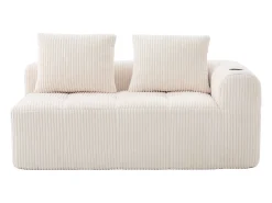 Hauss Spole Sofá de 2 lugares com almofada e bolso lateral - Veludo Cotelê -^ Sofá