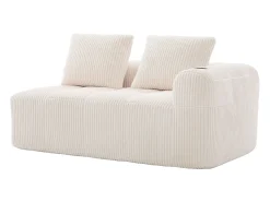 Hauss Spole Sofá de 2 lugares com almofada e bolso lateral - Veludo Cotelê -^ Sofá