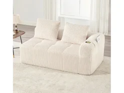 Hauss Spole Sofá de 2 lugares com almofada e bolso lateral - Veludo Cotelê -^ Sofá