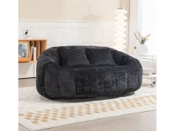 Hauss Spole Sofá de 2 lugares com almofada - Sofá para adultos e crianças - Tecido chenille^ Sofá