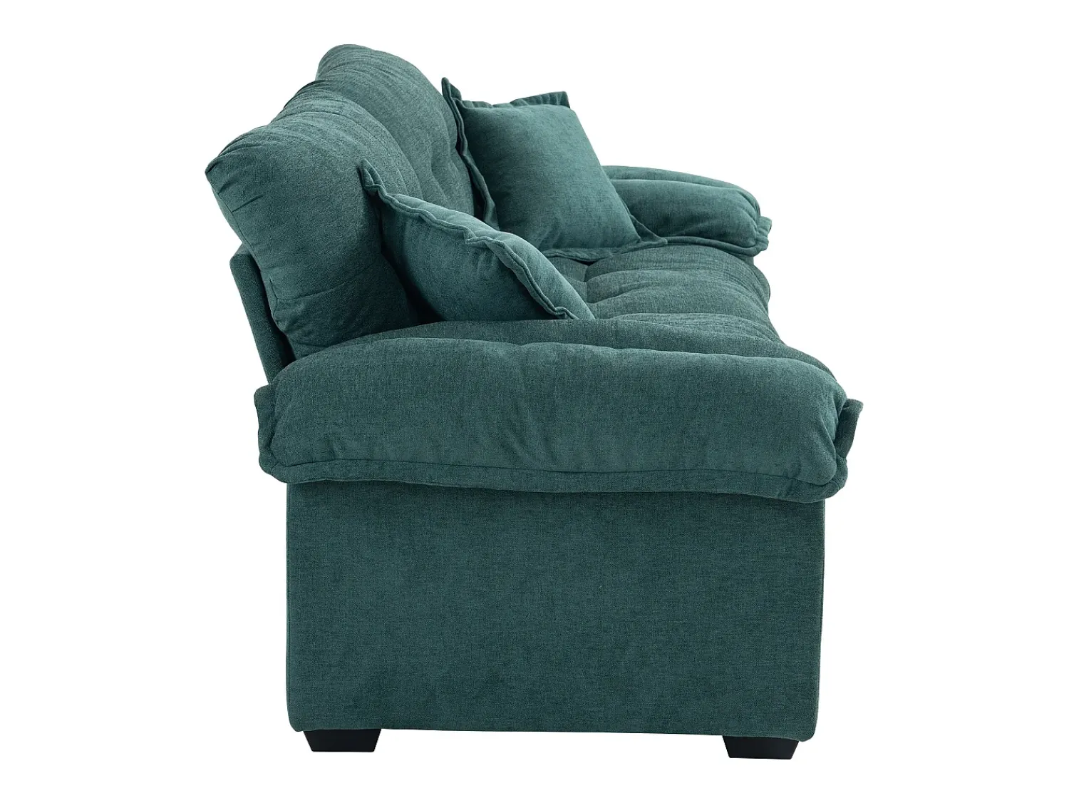 Sale Hauss Spole Sofá de 2 lugares com almofadas de camada dupla - Tecido chenille Verde