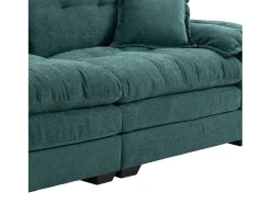 Sale Hauss Spole Sofá de 2 lugares com almofadas de camada dupla - Tecido chenille Verde