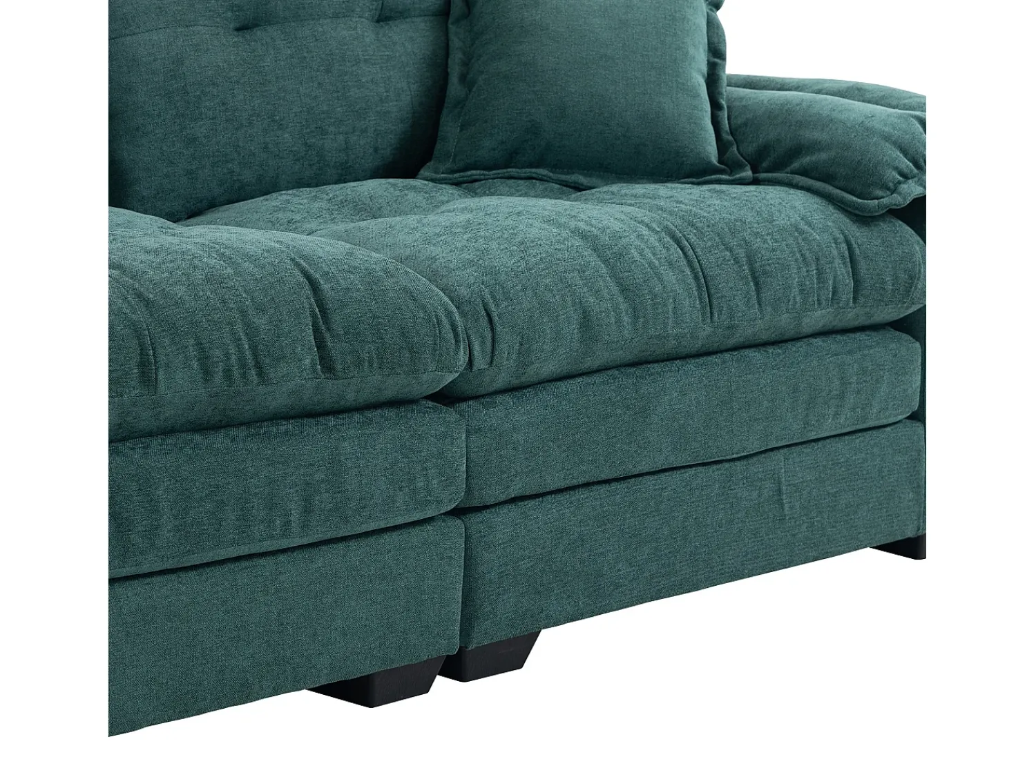 Sale Hauss Spole Sofá de 2 lugares com almofadas de camada dupla - Tecido chenille Verde