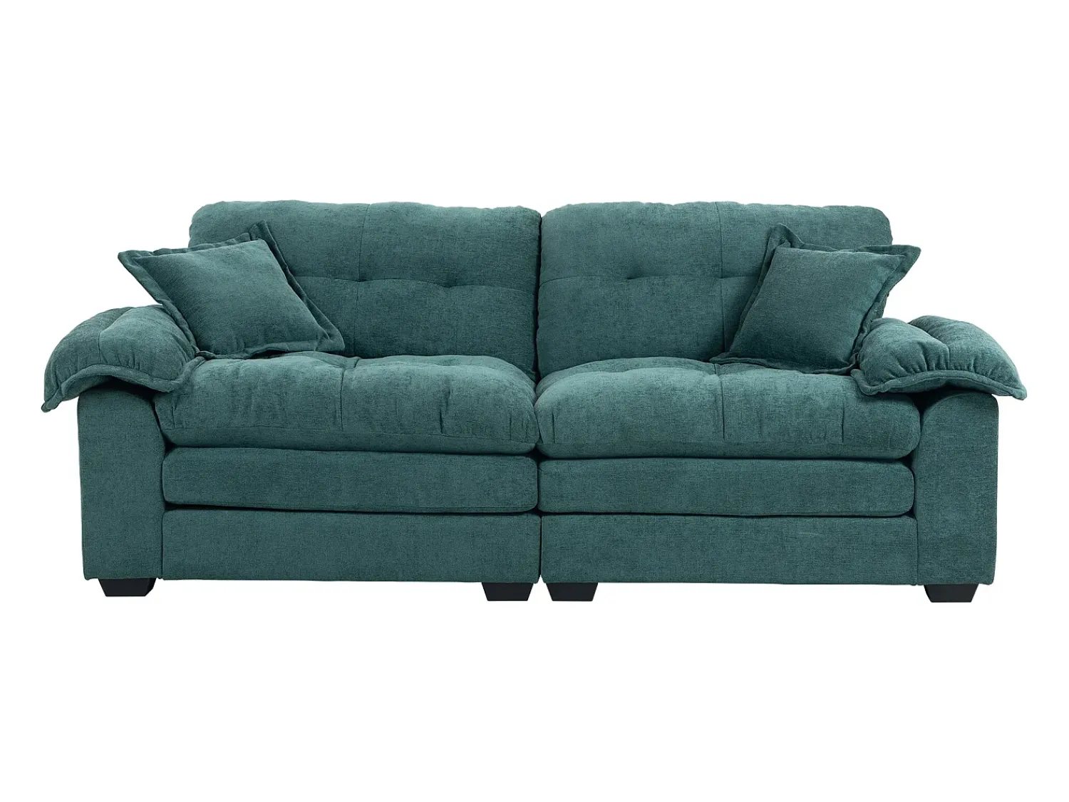 Sale Hauss Spole Sofá de 2 lugares com almofadas de camada dupla - Tecido chenille Verde