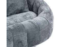 Sofá*Hauss Spole Sofá de 2 lugares com almofada - Sofá para adultos e crianças - Tecido chenille Cinzento