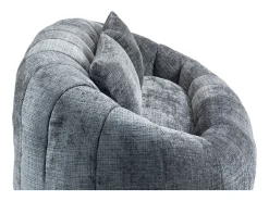Sofá*Hauss Spole Sofá de 2 lugares com almofada - Sofá para adultos e crianças - Tecido chenille Cinzento