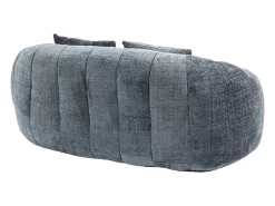 Sofá*Hauss Spole Sofá de 2 lugares com almofada - Sofá para adultos e crianças - Tecido chenille Cinzento