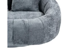 Sofá*Hauss Spole Sofá de 2 lugares com almofada - Sofá para adultos e crianças - Tecido chenille Cinzento