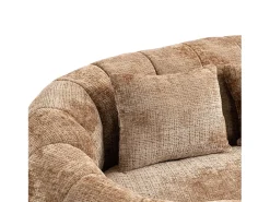 Hauss Spole Sofá de 2 lugares com almofada - Sofá para adultos e crianças - Tecido chenille cor café^ Sofá