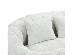 Sofá|Hauss Spole Sofá de 2 lugares com almofada - Sofá para adulto e criança - Tecido chenille Bege