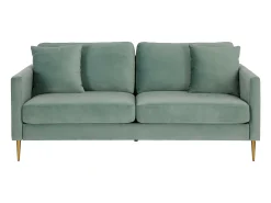 Sofá|CosmoLiving by Cosmopolitan Sofá de 3 lugares com almofadas de veludo Verde