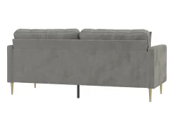 Sofá|CosmoLiving by Cosmopolitan Sofá de 3 lugares com almofadas de veludo Cinzento