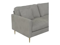Sofá|CosmoLiving by Cosmopolitan Sofá de 3 lugares com almofadas de veludo Cinzento