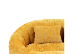 Sofá|Hauss Spole Sofá de 2 lugares com almofada - Sofá para adultos e crianças - Tecido de chenille Amarelo