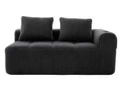 Sofá*Hauss Spole Sofá de 2 lugares com almofada e bolso lateral - Veludo cotelê - Cinza escuro Cinzento