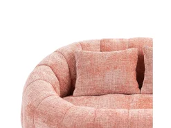 Online Hauss Spole Sofá de 2 lugares com almofada - Sofá para adultos e crianças - Tecido chenille Rosa