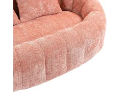 Online Hauss Spole Sofá de 2 lugares com almofada - Sofá para adultos e crianças - Tecido chenille Rosa