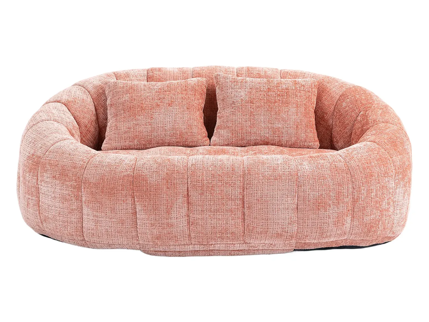 Online Hauss Spole Sofá de 2 lugares com almofada - Sofá para adultos e crianças - Tecido chenille Rosa