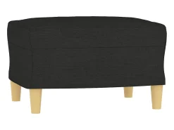 Sofá* Sofá de 3 lugares com apoio de pés 180 cm tecido PT799235 Preto