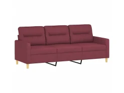 Sofá de 3 lugares com apoio de pés 180 cm tecido tinto PT543923^ Sofá