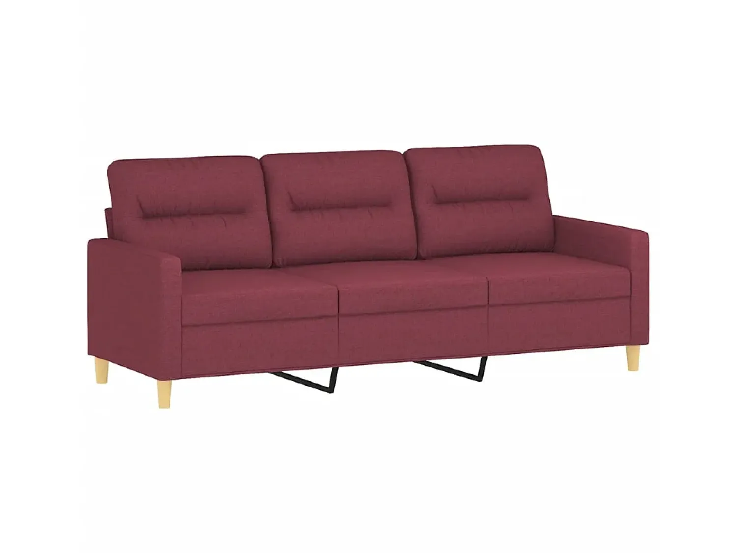 Sofá de 3 lugares com apoio de pés 180 cm tecido tinto PT543923^ Sofá