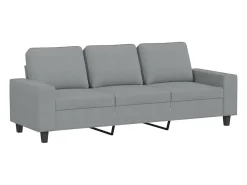 Discount Sofá de 3 lugares com apoio de pés 180 cm tecido cinzento-claro PT314869 Cinzento claro