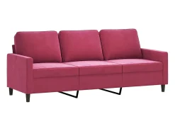 Sofá de 3 lugares com apoio de pés 180 cm veludo tinto PT397555^ Sofá
