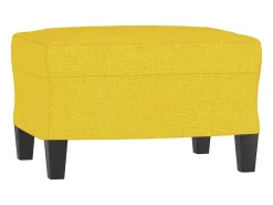Sofá|vidaxl Sofá de 3 lugares com apoio de pés 180 cm tecido -claro Amarelo