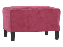 Sofá de 3 lugares com apoio de pés 180 cm veludo tinto PT316524^ Sofá