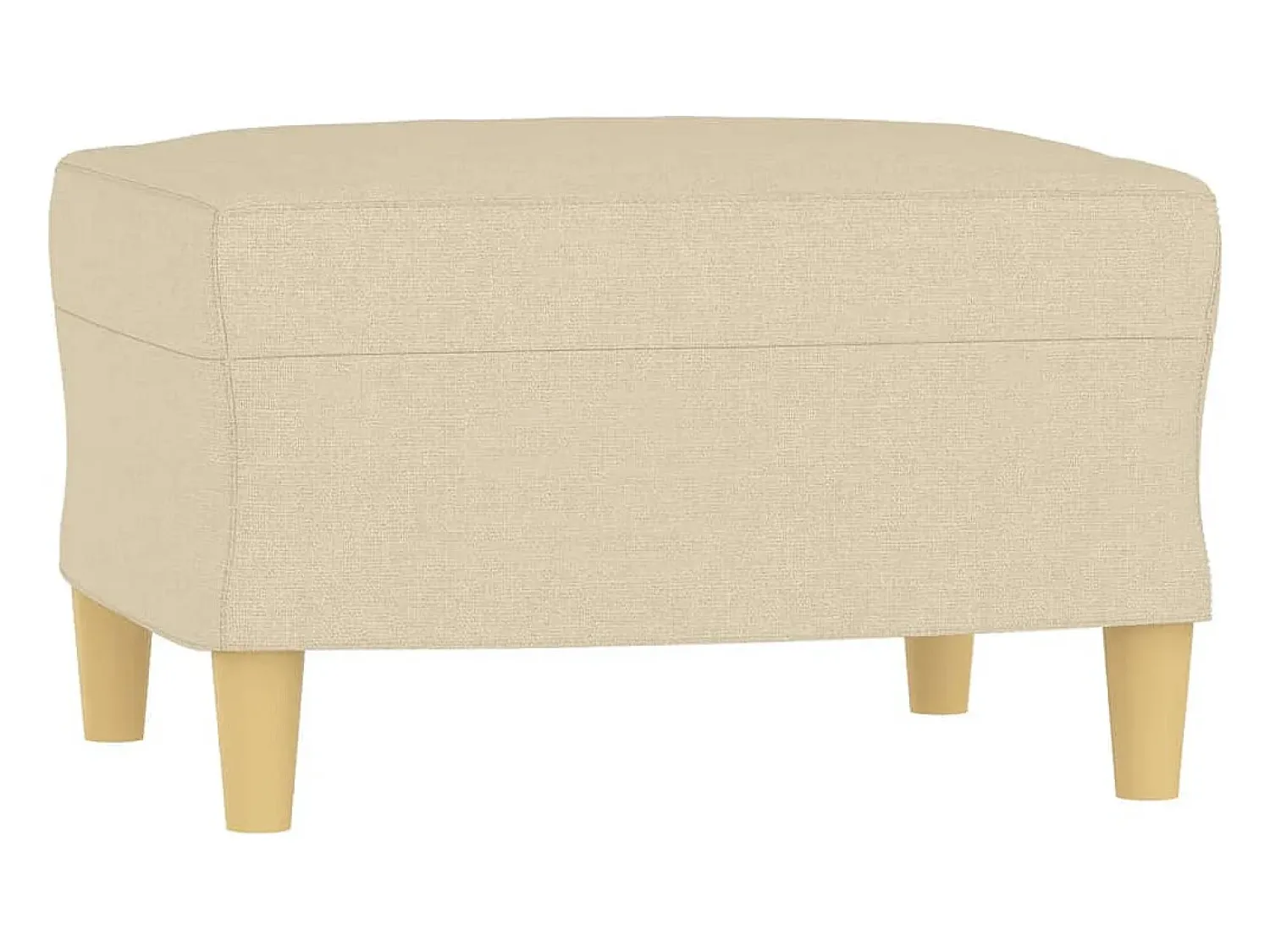 Sofá|vidaxl Sofá de 3 lugares com apoio de pés 180 cm tecido cor Creme